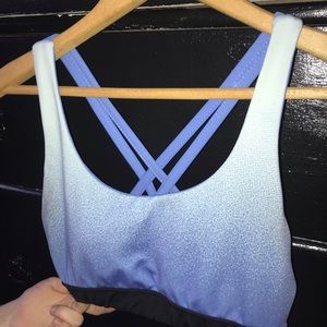 Faded white blue sports bra